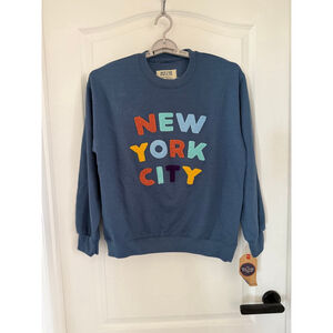 Women's NEW YORK POPULAR Blue Multicolor New York City Sweatshirt M